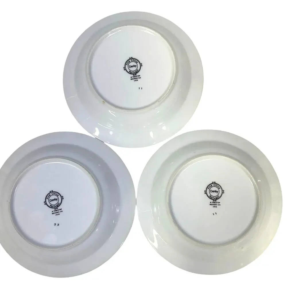 Denby-Langley Retired 1976-1981 'Wonderland' Soup/Cereal Bowls-Portugal-Set of 3